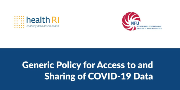 cover generic policy for access to and sharing of COVID-19 data