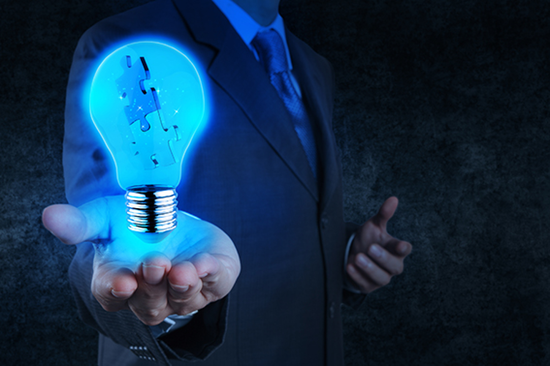 Man holding lightbulb